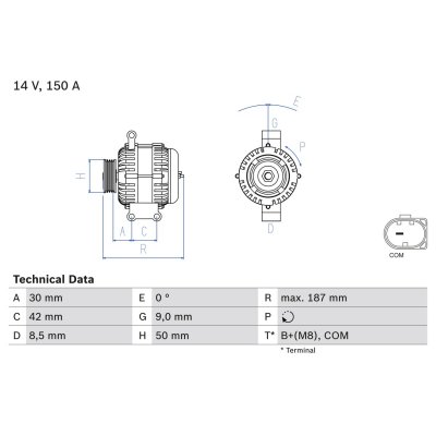 BOSCH Alternateur  0 986 080 040 (X1)