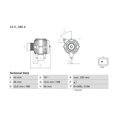BOSCH Alternateur  0 986 082 510 (X1)