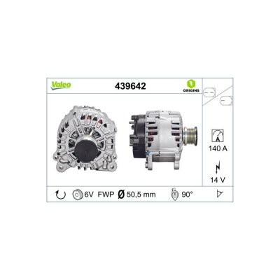 VALEO Alternateur NEW ORIGINAL PART, 14 V , par ex. pour Audi