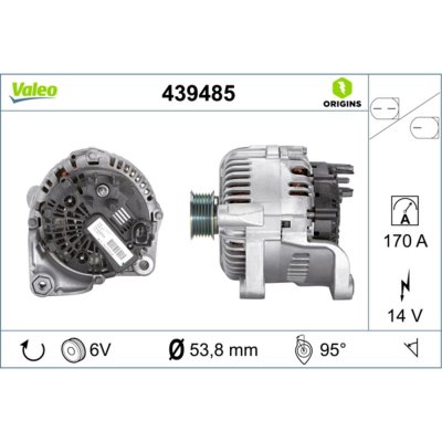VALEO Alternateur NEW ORIGINAL PART, 14 V , par ex. pour BMW
