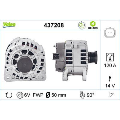 VALEO Alternateur REMANUFACTURED PREMIUM 437208 