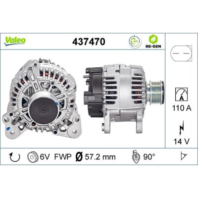 VALEO Alternateur REMANUFACTURED PREMIUM 437470 