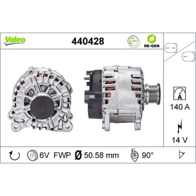 VALEO Alternateur REMANUFACTURED PREMIUM 440428 
