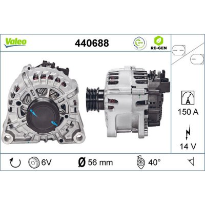 VALEO Alternateur REMANUFACTURED PREMIUM 440688 