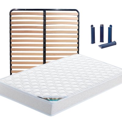 ALTOBUY  - chypre - Pack Matelas + Lattes 140x200 + Pieds - Blanc
