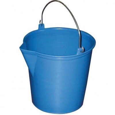 ALUMINIUM ET PLASTIQUE Aluminium et plastiq seau m&eacute;nage &agrave; bec verseur 13l gradu&eacute; ble.