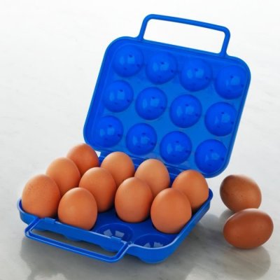 ALUMINIUM ET PLASTIQUE  Bo&icirc;te &agrave; 12 oeufs bleu en plastique - BO12BLEU