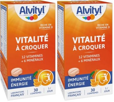 ALVITYL  VITALITE - Vitamines Go&ucirc;t Fraise, 30 comprim&eacute;s
