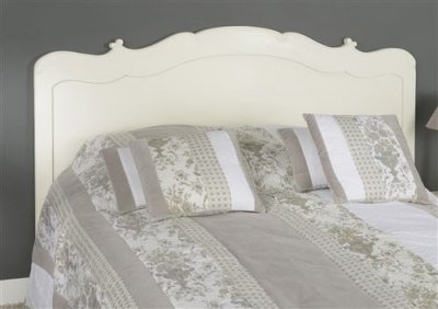 AMADEUS  - T&ecirc;te de lit blanc cass&eacute; en acajou Apolline 160 cm - Blanc
