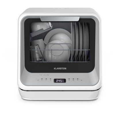 KLARSTEIN Amazonia Mini Lave Vaisselle Compact 7 Programmes 5L R&eacute;servoir ou Raccordement Argent