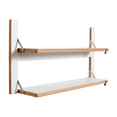 Ambivalenz - &Eacute;tag&egrave;re Fl&auml;pps, 2 &eacute;tag&egrave;res, 80 x 40 cm, blanc