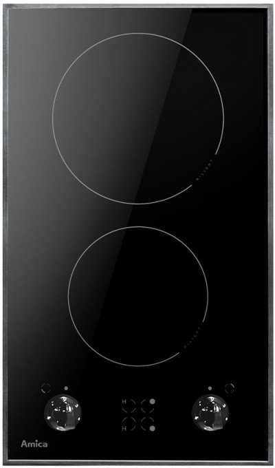 AMICA  Table domino vitroc&eacute;ramique 30cm 2 feux noir - PH3200PG