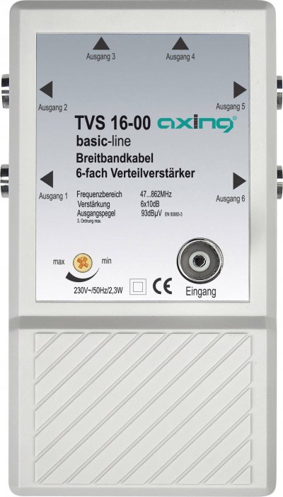 AXING Amplificateur distributeur 6 sorties 10 dB  TVS 16