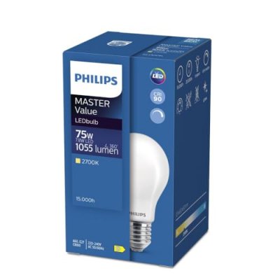 PHILIPS Ampoule &agrave; led  master value ledbulb - e27 - 7.8w - 2700k - d&eacute;polie - dimmable  347908
