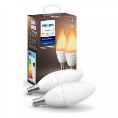 PHILIPS HUE Ampoule Connect&eacute;e  Pack X2 E14 White & Ambiance