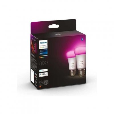 PHILIPS HUE Ampoule connect&eacute;e  W&C E27 60W x2 