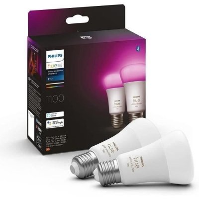 PHILIPS HUE Ampoule connect&eacute;e  W&CA 75W pack de 2 standard E27