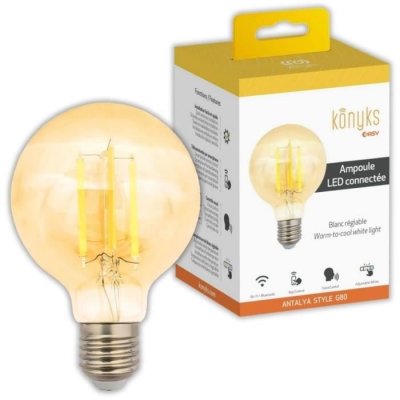 KONYKS Ampoule connect&eacute;e Vintage Antalya Style G80-E27 - LED Wi-Fi + BT E27