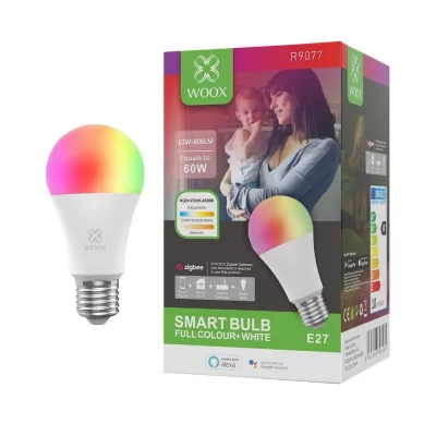 WOOX Ampoule connect&eacute;e zigbee e27 rgb compatible amazon alexa et google assistant -