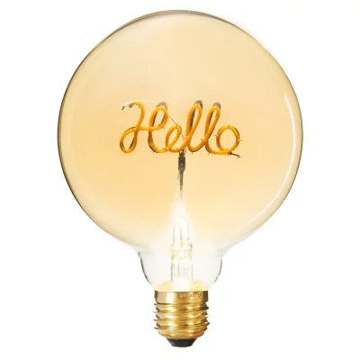 ATMOSPHERA Ampoule d&eacute;corative &agrave; filament ""hello"" 17cm ambre