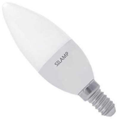 SILAMP Ampoule E14 LED 8W 220V C37 180&deg; - Blanc Froid 6000K - 8000K - 