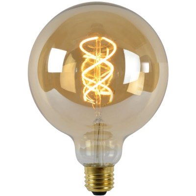 LUCIDE Ampoule E27 LED - 5W - 260lm - 2200K D12,5 cm - Ambre filament - Dimmable