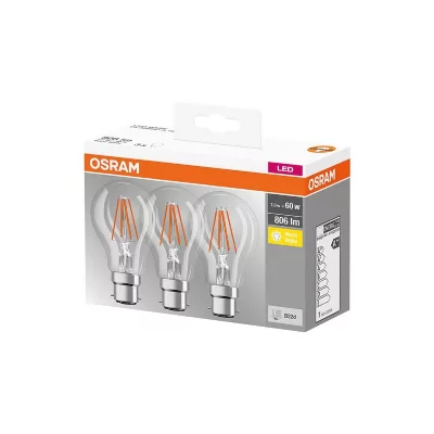 OSRAM Ampoule filament LED B22d 7W, blanc chaud, par 3
