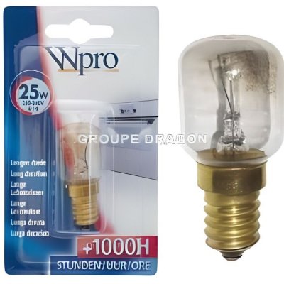 WHIRLPOOL Ampoule four e14 t25 - 25w - 220v longueur 55mm x diam 23mm - 5315727