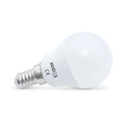 MIIDEX LIGHTING Ampoule Led 6W (55W) E14 Boule opaque Blanc jour 4000&deg;K