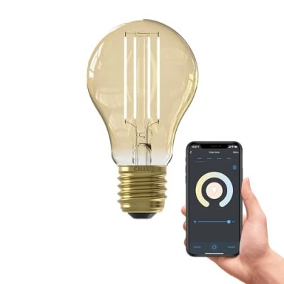 CALEX Ampoule LED connect&eacute;e  Filament standard ambr&eacute;e E27 Or