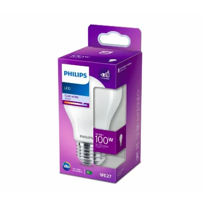 PHILIPS Ampoule LED E27 A60 1521lm 10.5W IP20 blanc froid 