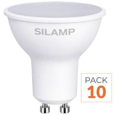 SILAMP Ampoule LED GU10 8W 220V (Pack de 10) - Blanc Froid 6000K - 8000K - 
