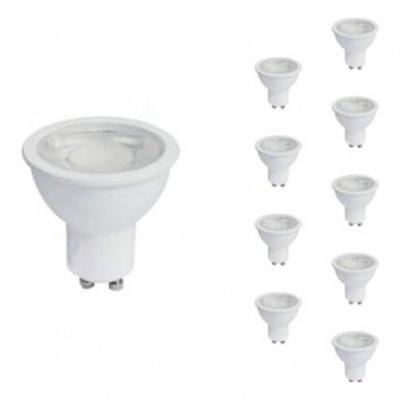 SILAMP Ampoule LED GU10 8W 220V PAR16 COB (Pack de 10) - Blanc Neutre 4000K - 5500K - 