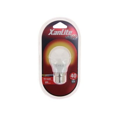 XANLITE Ampoule LED P45, culot B22, 5,3W cons. (40W eq.), lumi&egrave;re blanc chaud