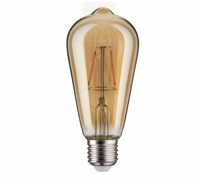 PAULMANN Ampoule LED Rustika &agrave; filament E27 - 2,5W - 1700K - 150lm - Non dimmable - Or
