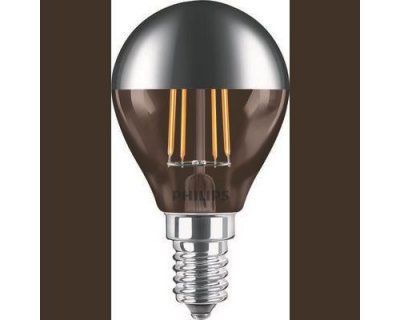 PHILIPS Ampoule led Sph&eacute;rique E14 35W Blanc Chaud Calotte Argent&eacute;e, Verre - 