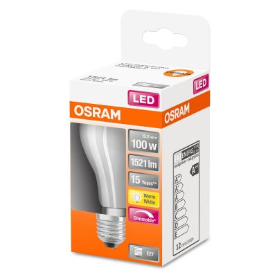 OSRAM Ampoule LED standard verre d&eacute;poli dimmable 12W=100W blanc chaud E27