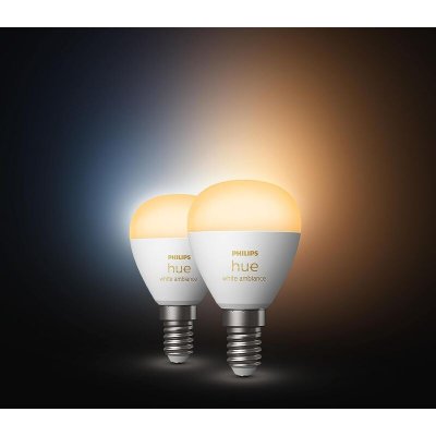 PHILIPS HUE Ampoules connect&eacute;es  Sph&eacute;rique - E14 - (pack de 2)