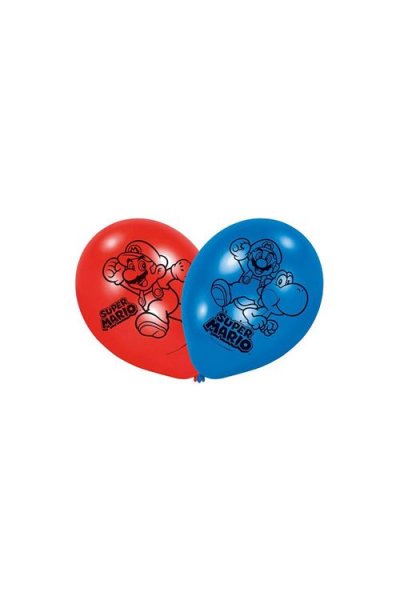 GENERIQUE Amscan - 7AM9901546 Ballons latex 23 cm Supermario, multicolore,