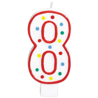 AMSCAN  bougie d'anniversaire 8 ans rouge 19 cm