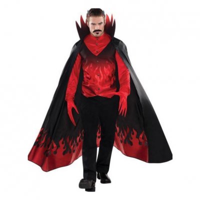 AMSCAN  costume Diablo homme polyester noir/blanc 4 pi&egrave;ces taille M/L
