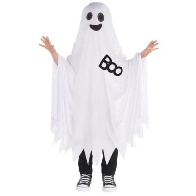 AMSCAN  Ghost Cape Childrens Fancy Dress Halloween Spooky Ghoul Boys Girls Kids Costume