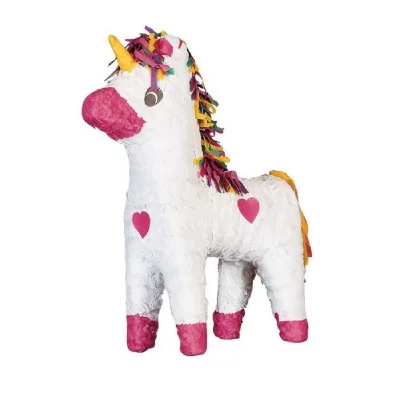 AMSCAN  pi&ntilde;ata licorne rose/blanc 45x33 cm