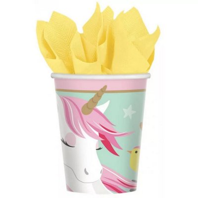 AMSCAN  tasses de f&ecirc;te licorne 8 pi&egrave;ces 266 ml