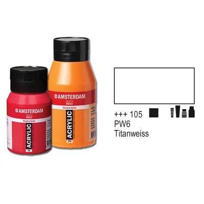 TALENS Amsterdam acrylique couleur 500ml bouteille blanc de titane  474888 