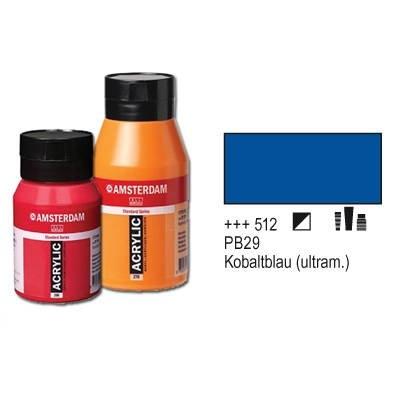 AMSTERDAM  acrylique couleur 500ml bouteille bleu de cobalte outremer talens 477763