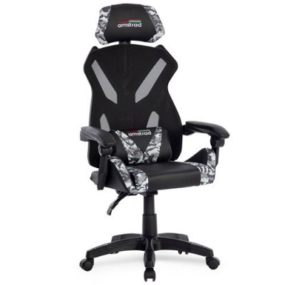 AMSTRAD  AMS-Sniper Fauteuil/Chaise/Si&egrave;ge Gamer Noir & Design Camouflage - Tissu en Maille Respirante