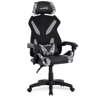 AMSTRAD  AMS-Sniper Fauteuil/Chaise/Si&egrave;ge Gamer Noir & Design Camouflage - Tissu en Maille Respirante