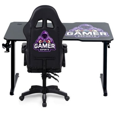 AMSTRAD  Pack Bureau DESK120Z-GAMER & fauteuil gamer 900-LED-GAMER - 1m20 - Retro &eacute;clairage LED RGB 