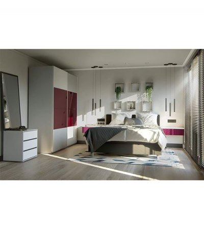 ANCHORAGE Commode de chambre - Contemporain - Blanc mat - L 57 cm 